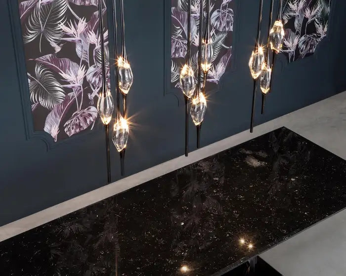 PEZEO 3-CRYSTAL Chandelier 8''DPEZZEO 3-CRYSTAL Chandelier D8''