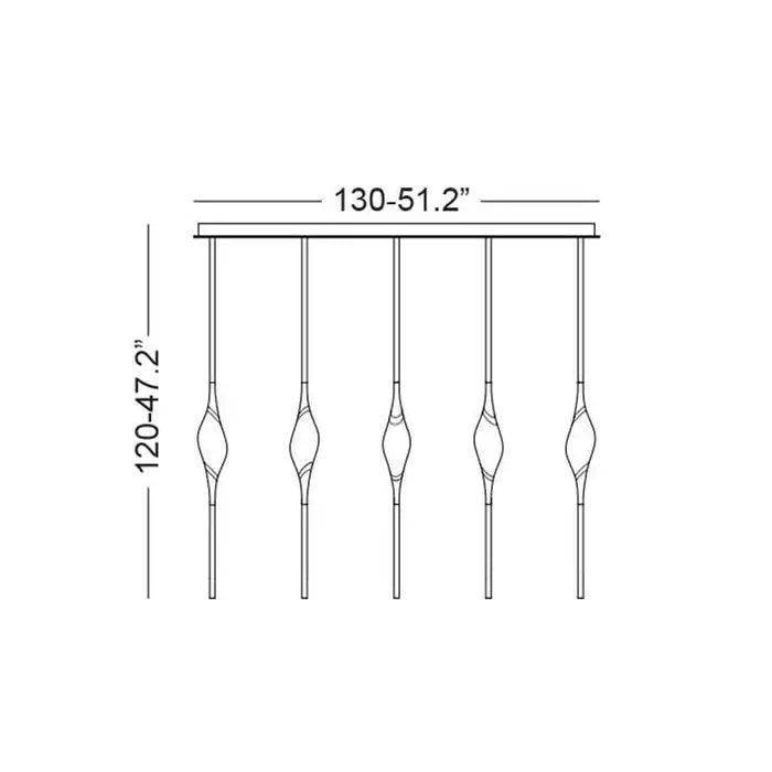 PEZEO CRYSTAL Long Chandelier L51'' 59''PEZZEO CRYSTAL Long Chandelier L51'' 59''