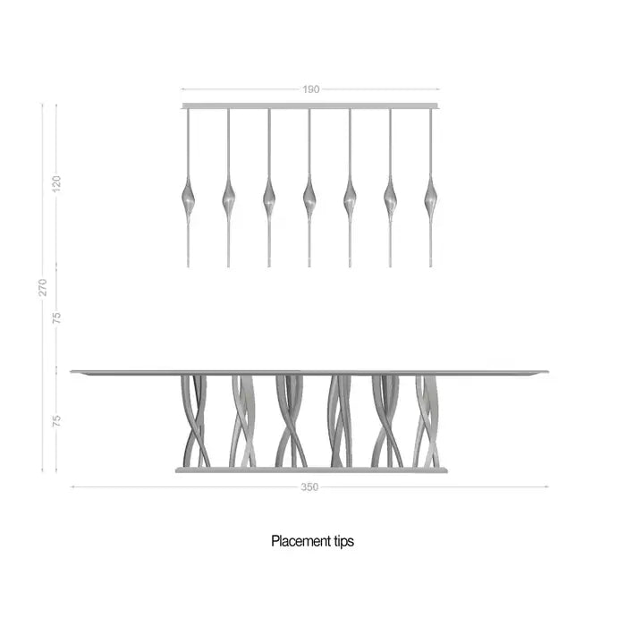 PEZEO CRYSTAL Long Chandelier L51'' 59''PEZZEO CRYSTAL Long Chandelier L51'' 59''