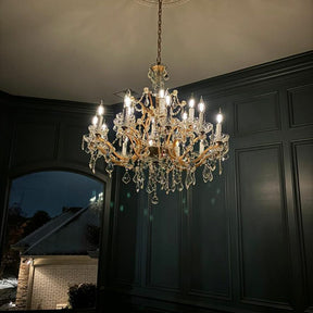 Roococo crystal Rectangular chandelier 63"