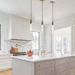 Elara Solitaires Crystal Pendant 2'' 1 light 2 lights#color_brass,size_1 lights