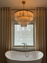 Solmare Alabaster Rectangular Chandelier 34"