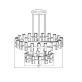 Customize-Crystal Cup Round Two-Tier Chandelier D40"+24''