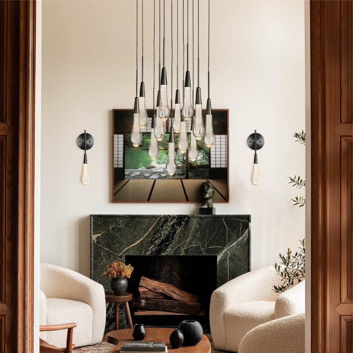 Elara Solitaires Round Crystal Chandelier 17'' 24'' 36'' 40'' 58''D#color_bronze,size_17"-12 lights