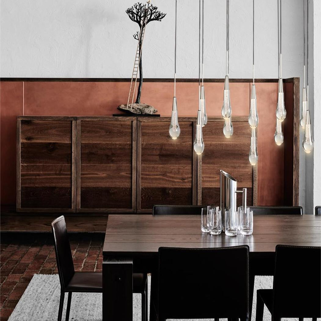 Elara Solitaires Linear Crystal Chandelier 37'' 50'' 70'' 87" 120"W#color_nickel,size_37"-12 lights