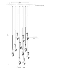 Customize-Raindrop Round Chandelier 24''-11 lights