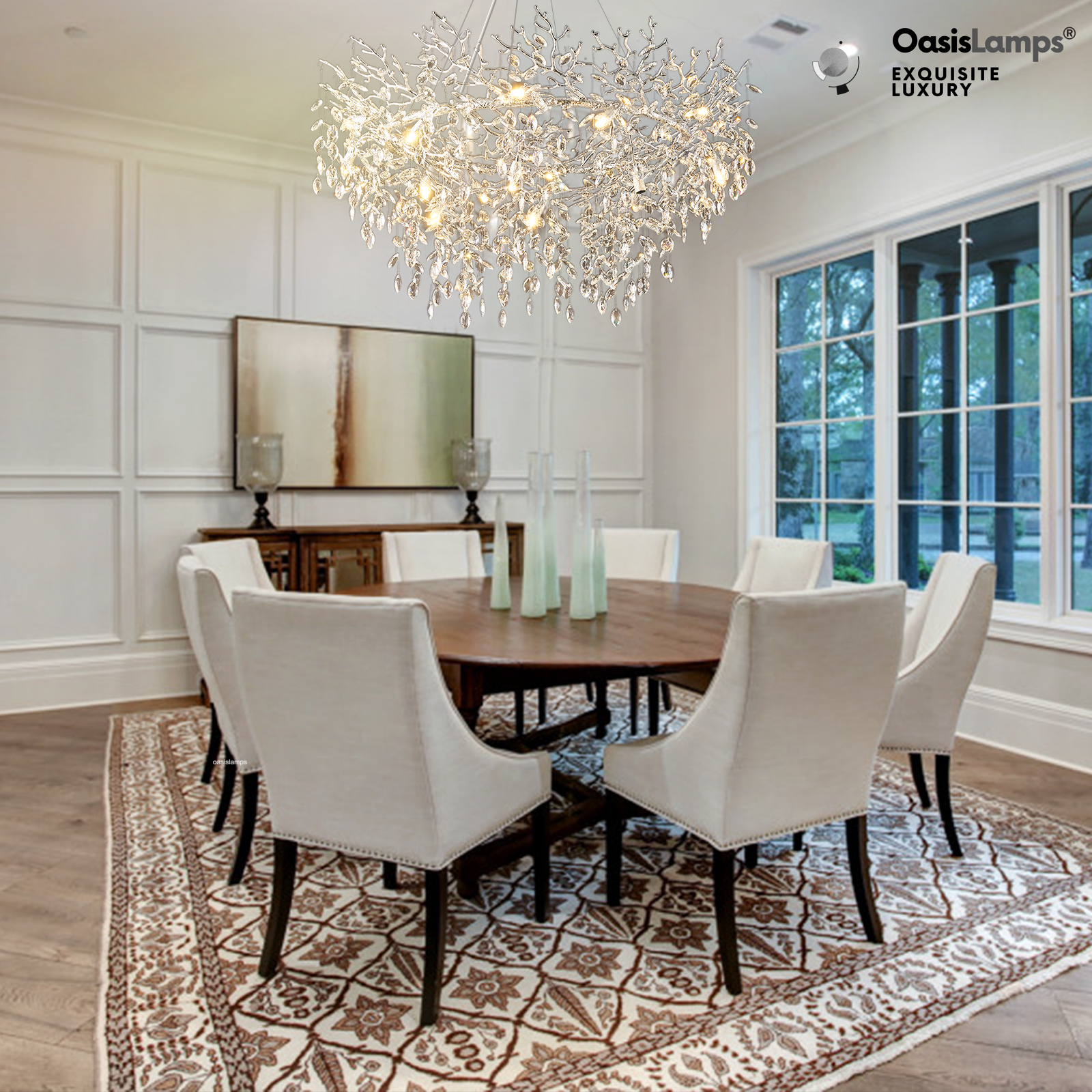 Frostleaf Branch Halo Chandelier 48"D#color_silver