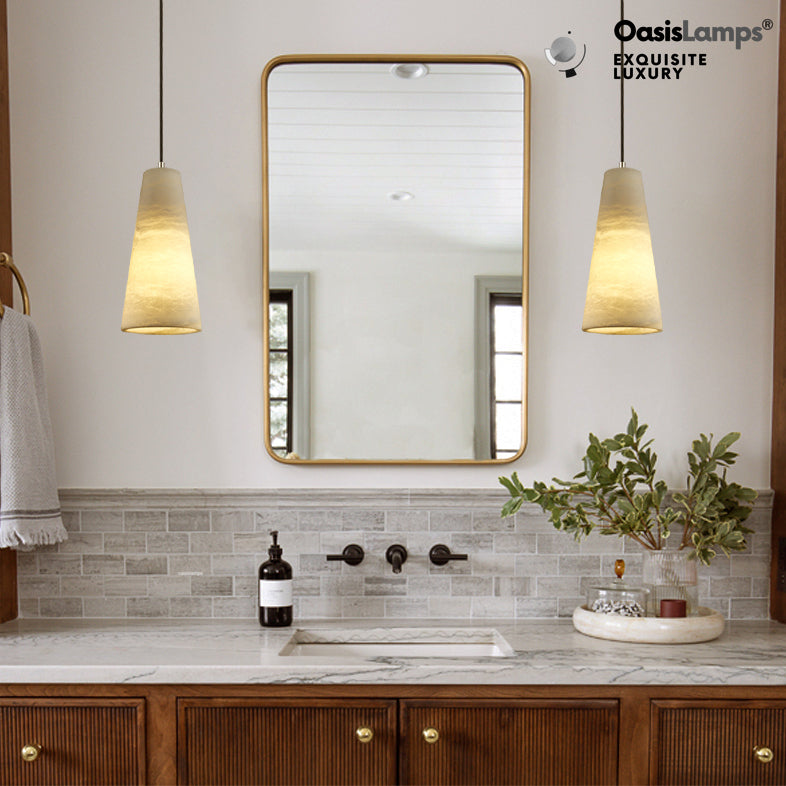 Capus Conical Alabaster Pendant#color_nickel