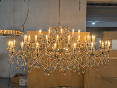 Roococo crystal Rectangular chandelier 63"