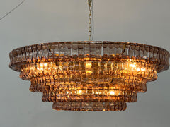 Art Glass Ghiaccio Round Chandelier 36" 48"