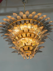 Murano Palmette Glass Smoked Chandelier 45.3"