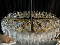 Chara Smoke Glass Tiered Round Chandelier 47"