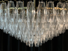 Chara Smoke Glass Tiered Round Chandelier 37"