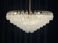 Chara Smoke Glass Tiered Round Chandelier 62"