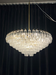 Chara Smoke Glass Tiered Round Chandelier 37"