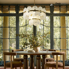 Alabaster Cloudscape Brass 2-Layer Chandelier#Colour_Brass