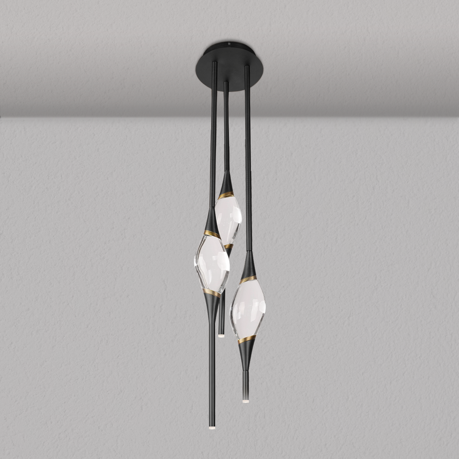 PEZEO 3-CRYSTAL Chandelier 8''DPEZZEO 3-CRYSTAL Chandelier D8''