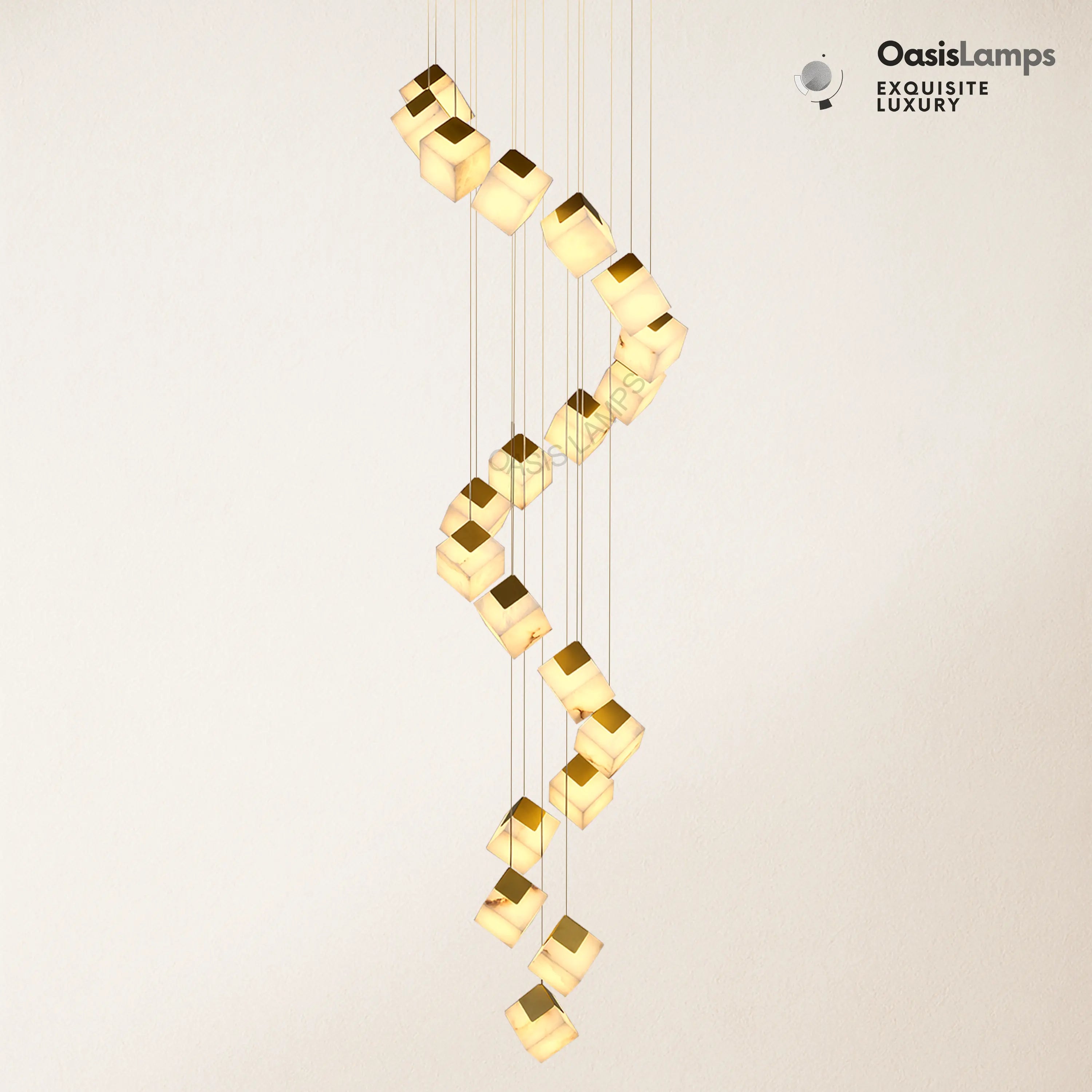 Dave Alabaster High Ceiling Staircase Chandelier 20'' 24''D#size_20-lights