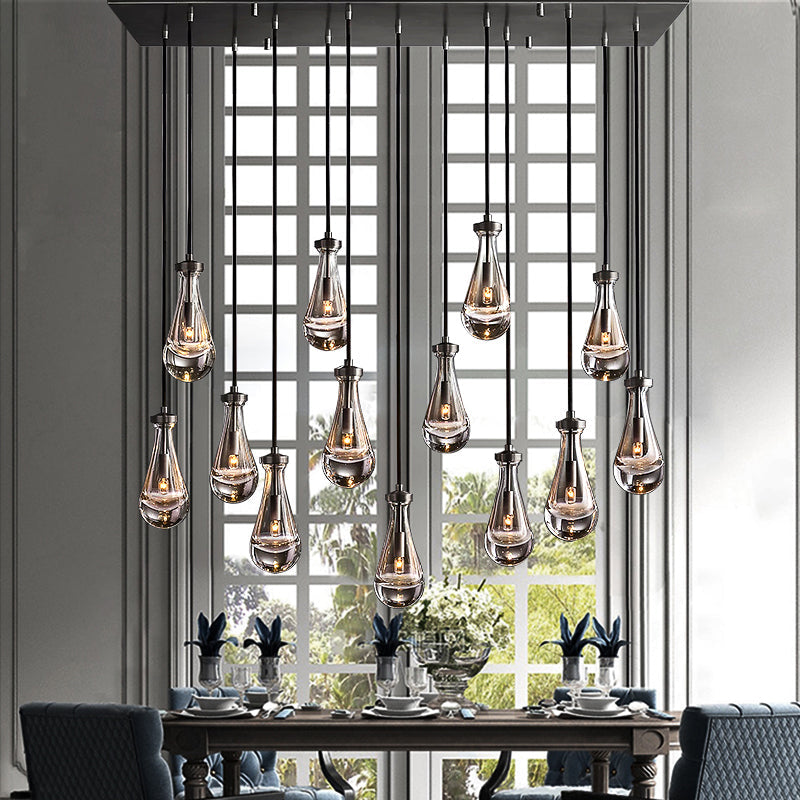 Raindrop Linear Chandelier W 54"