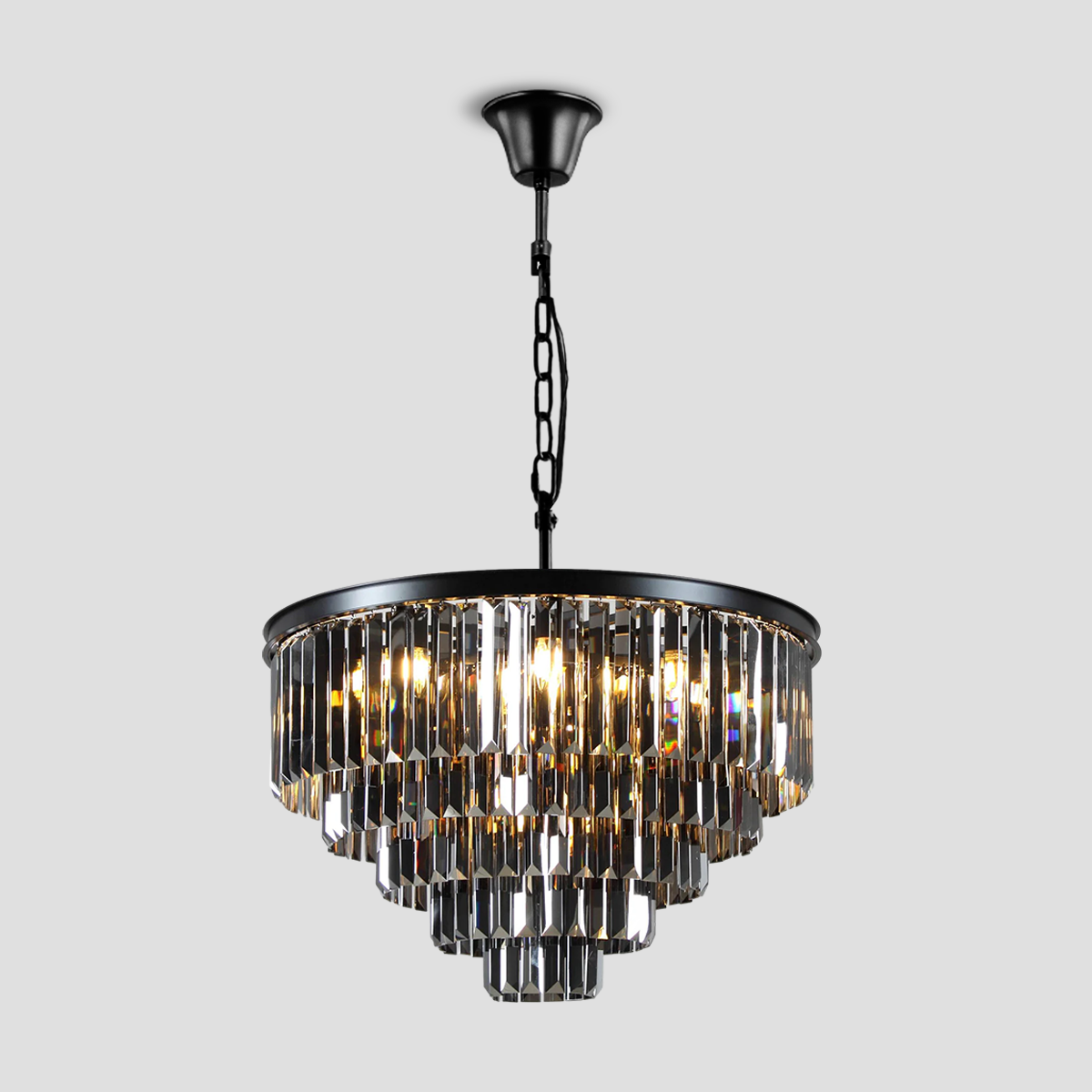 Odeon Crystal Fringe Round Chandelier Collection