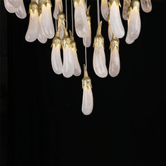 Modern 22X47 Inch 32 Rock Crystal Long-eggplants Pendant Modern LED Chandelier