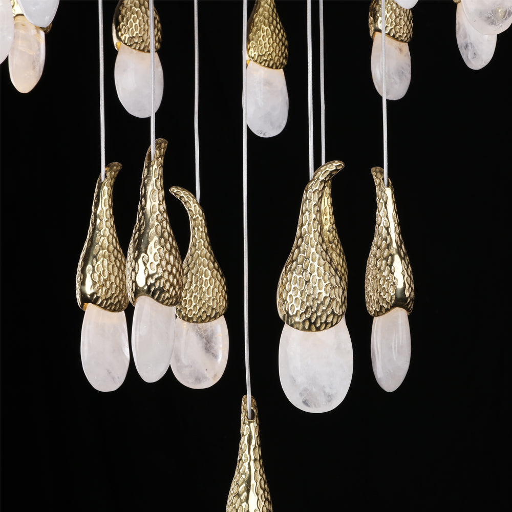 Modern 22X47 Inch 32 Rock Crystal Short-eggplants Pendant Modern LED Chandelier