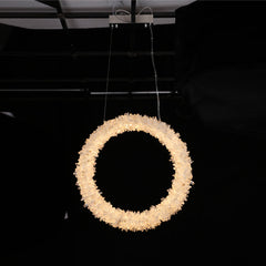 Modern Modern Geode Quartz Crystal Chandelier Vertical Hanging Ring Pendant Light