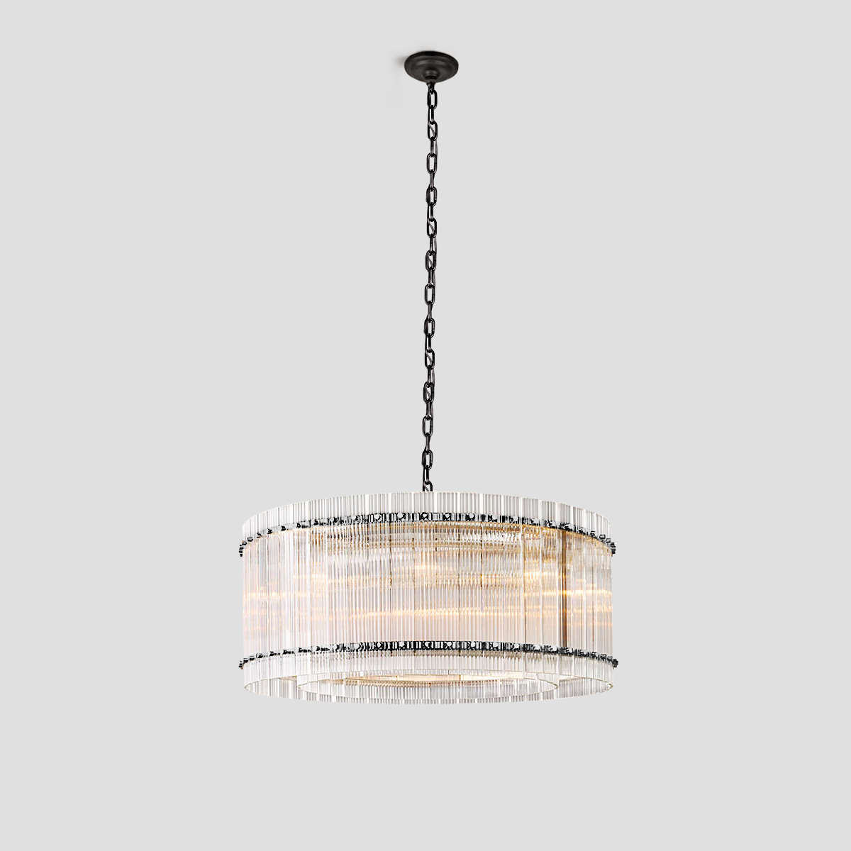 Carmel Round Ribbed Glass Chandelier