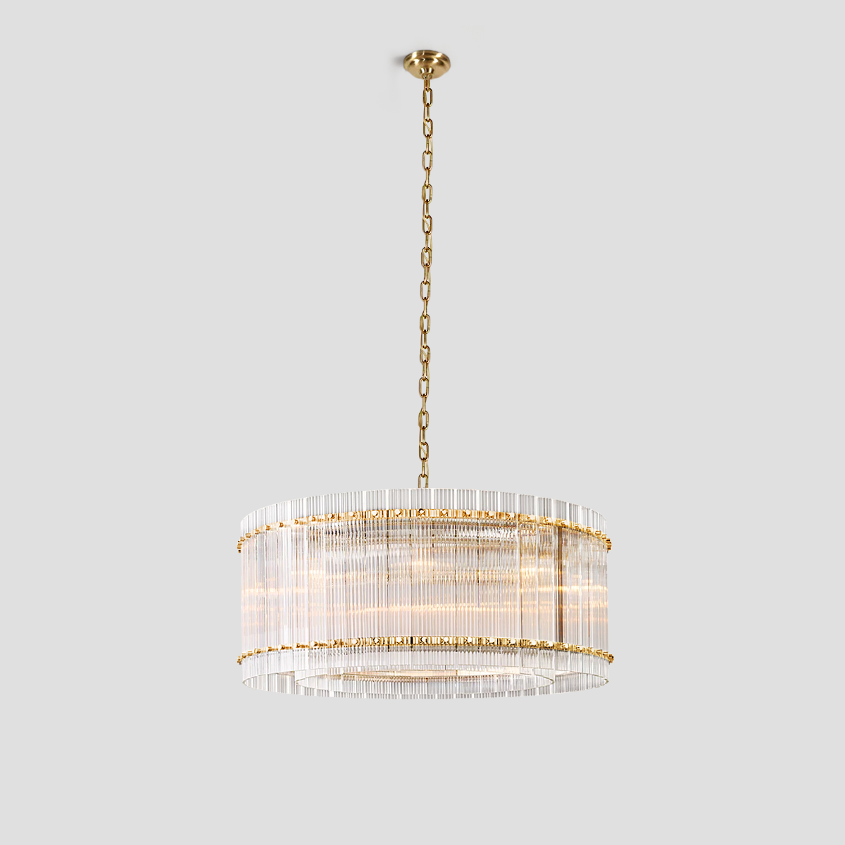 Carmel Round Ribbed Glass Chandelier