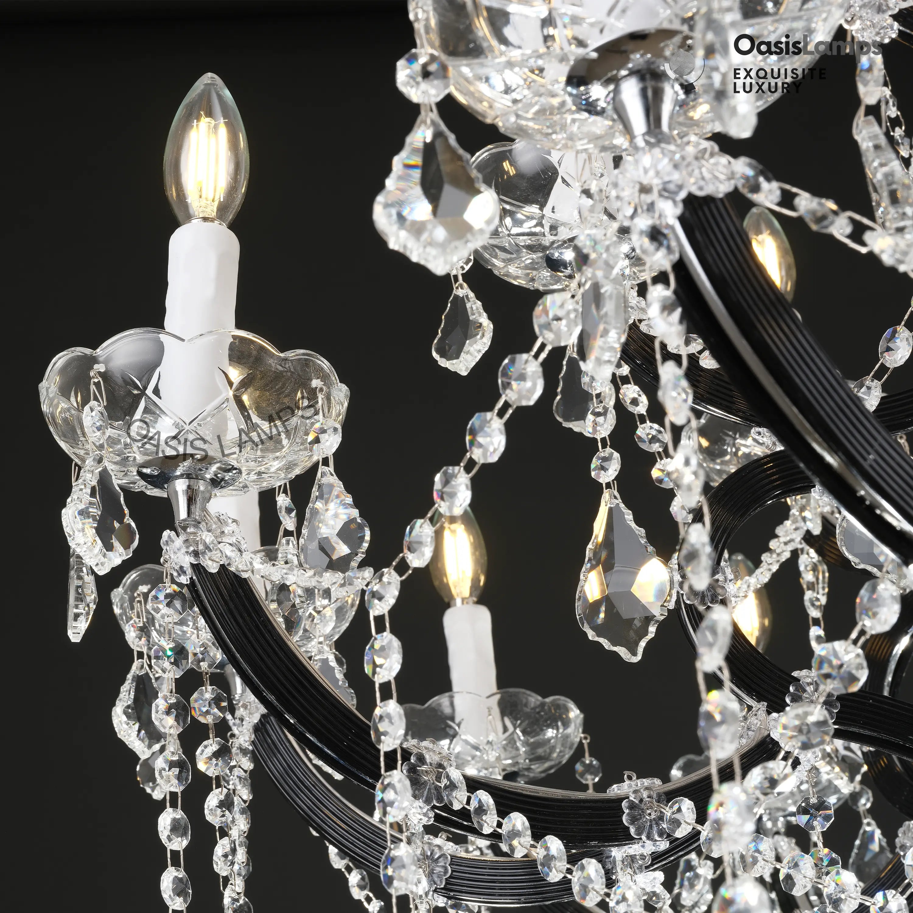 Crystal Candle Classical Chandelier 18" 40" 48"D