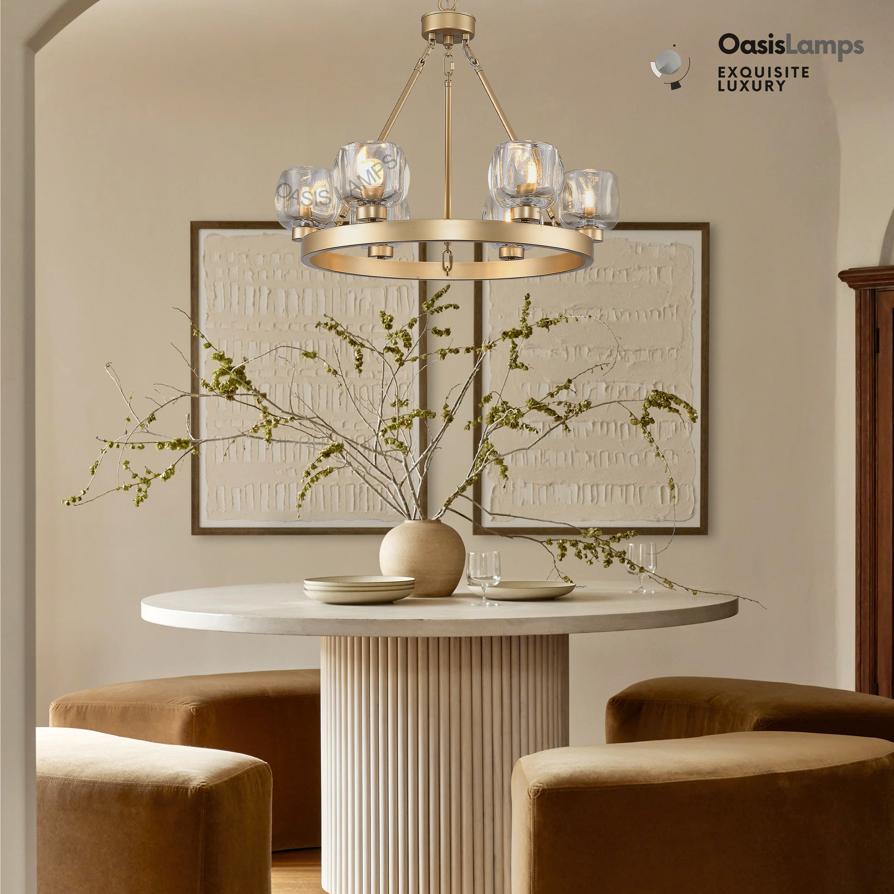 Vellum Round Chandelier 24" 36" 48" 59"D#size_24"-round,color_brass