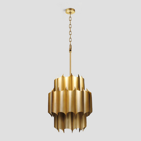 Brass Fluted Chandelier