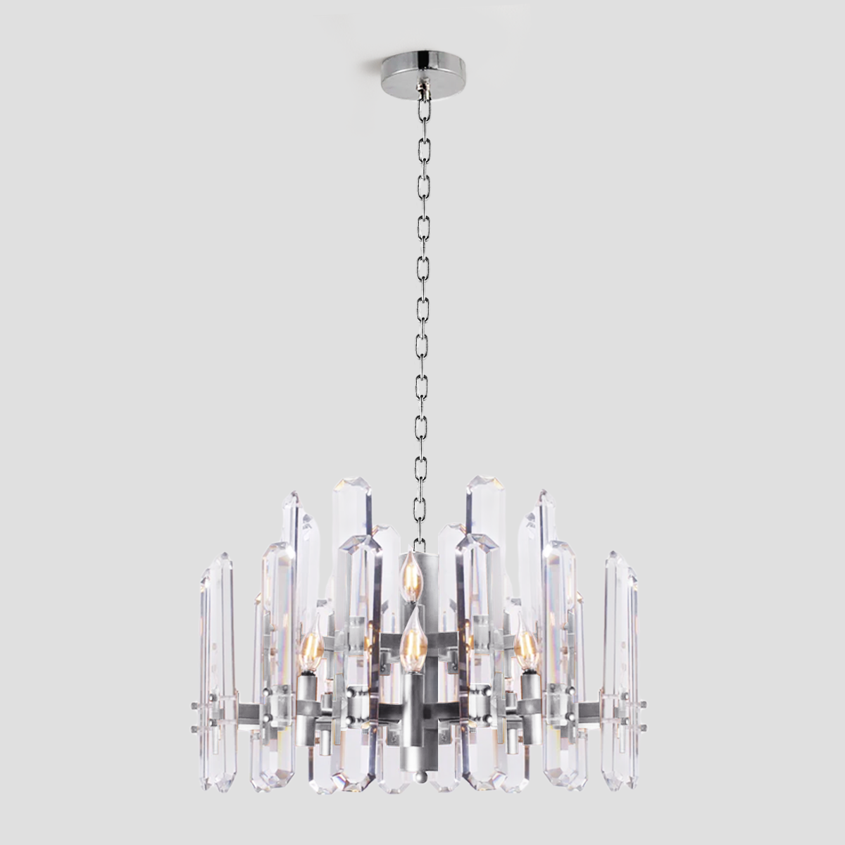 Ruby Crystal Glacier Shards Chandelier