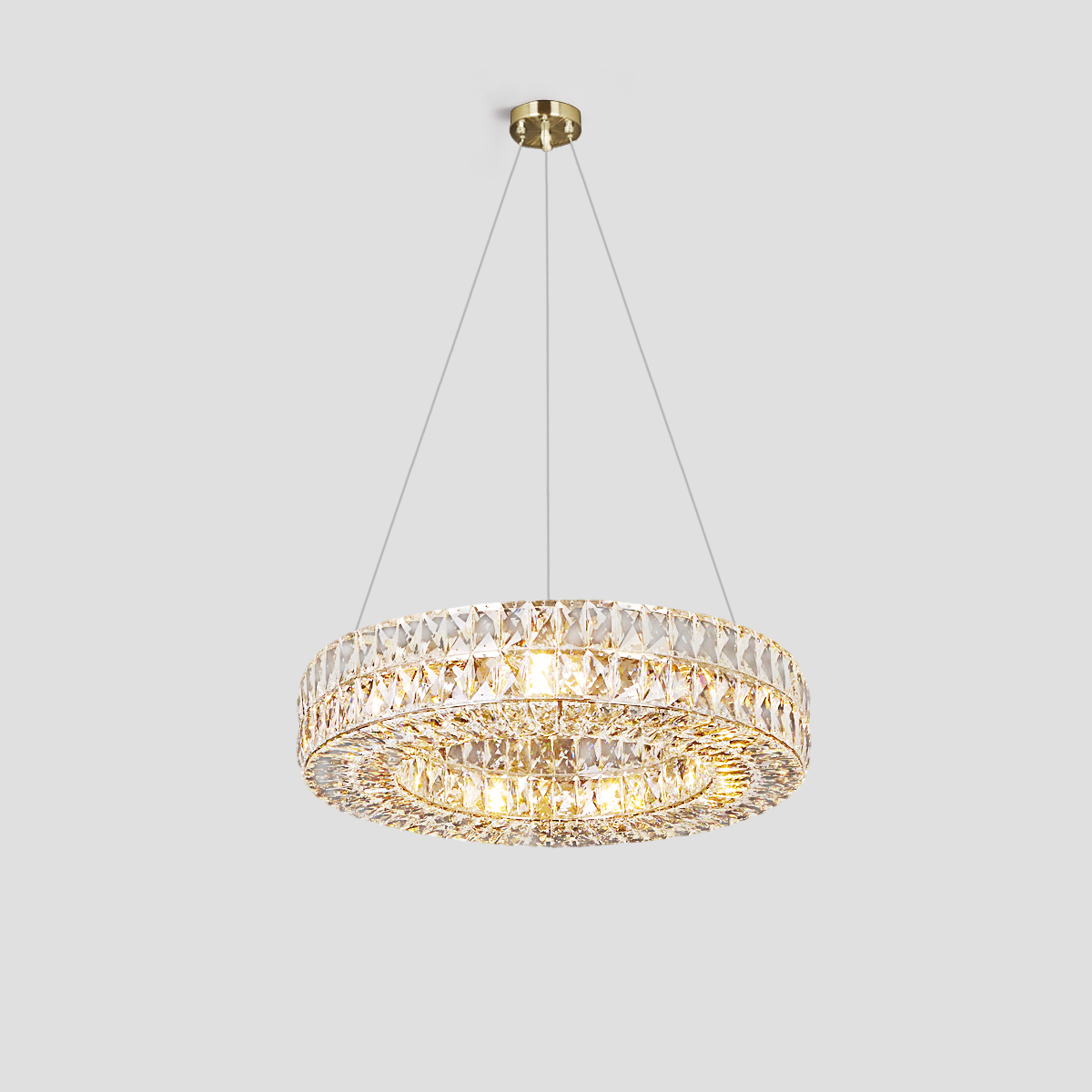 Mia Round Halo Crystal Ring Chandelier