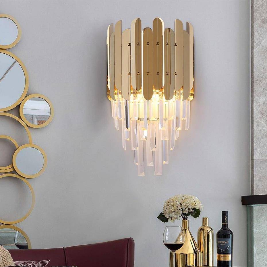 Legan Gold Plated Crystal Wall Sconce