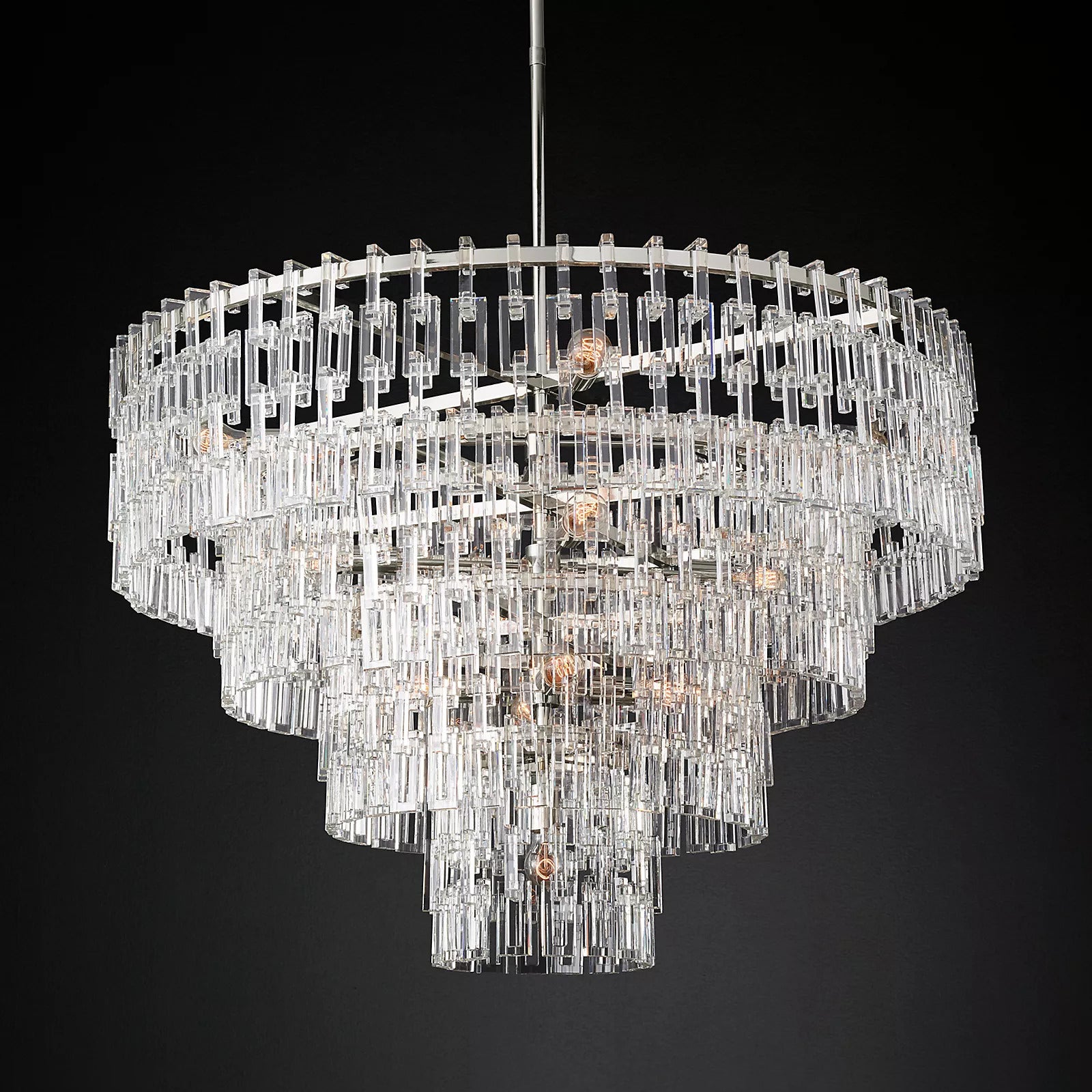 Marignac Crystal Chain  Multi-Tier Round Chandelier 36" 48" 60"