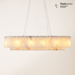 Sawyer Alabaster Rectangle Chandelier 40" 54"LSawyer Alabaster Rectangle Chandelier 40" 54"L#Color_Brass,size_40"