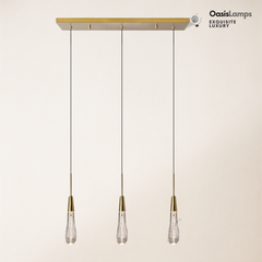 Elara Solitaires Linear Crystal Chandelier 22'' 35''W#color_brass,size_22"-3 lights