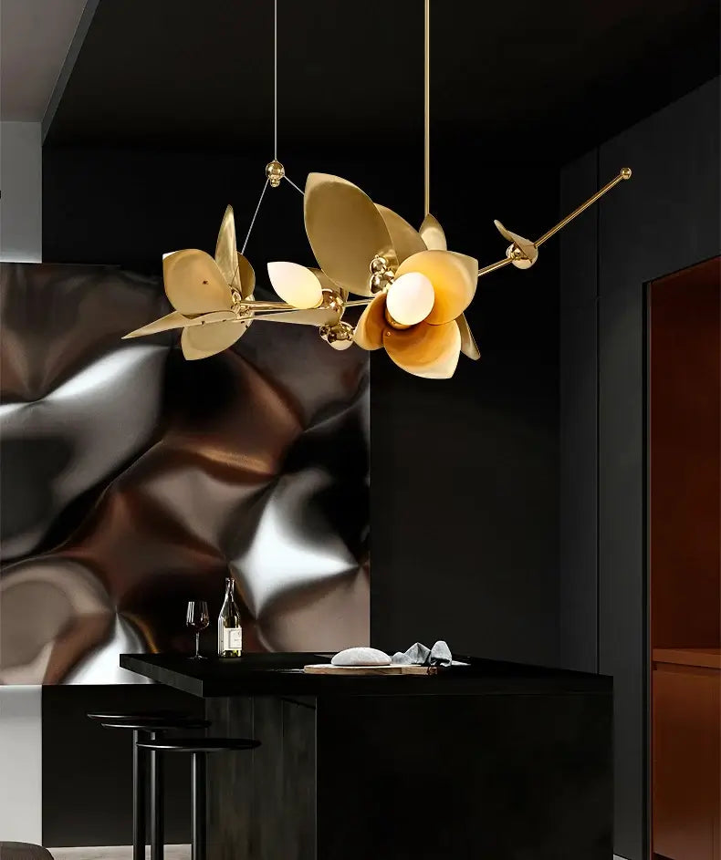 Gold Leaf Laurel Blossom Chandelier