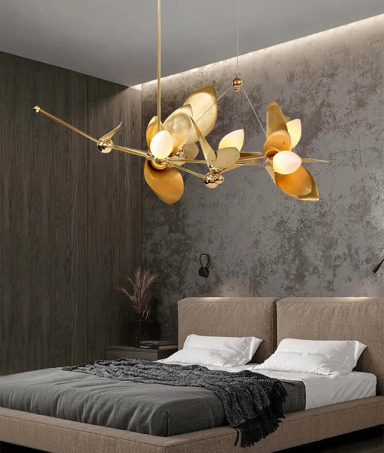 Gold Leaf Laurel Blossom Chandelier