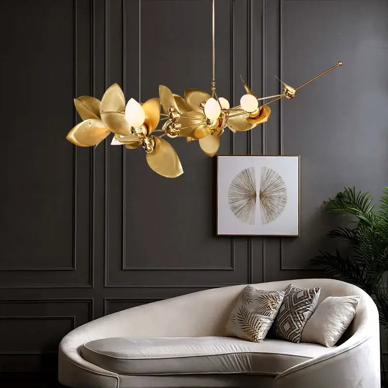 Gold Leaf Laurel Blossom Chandelier