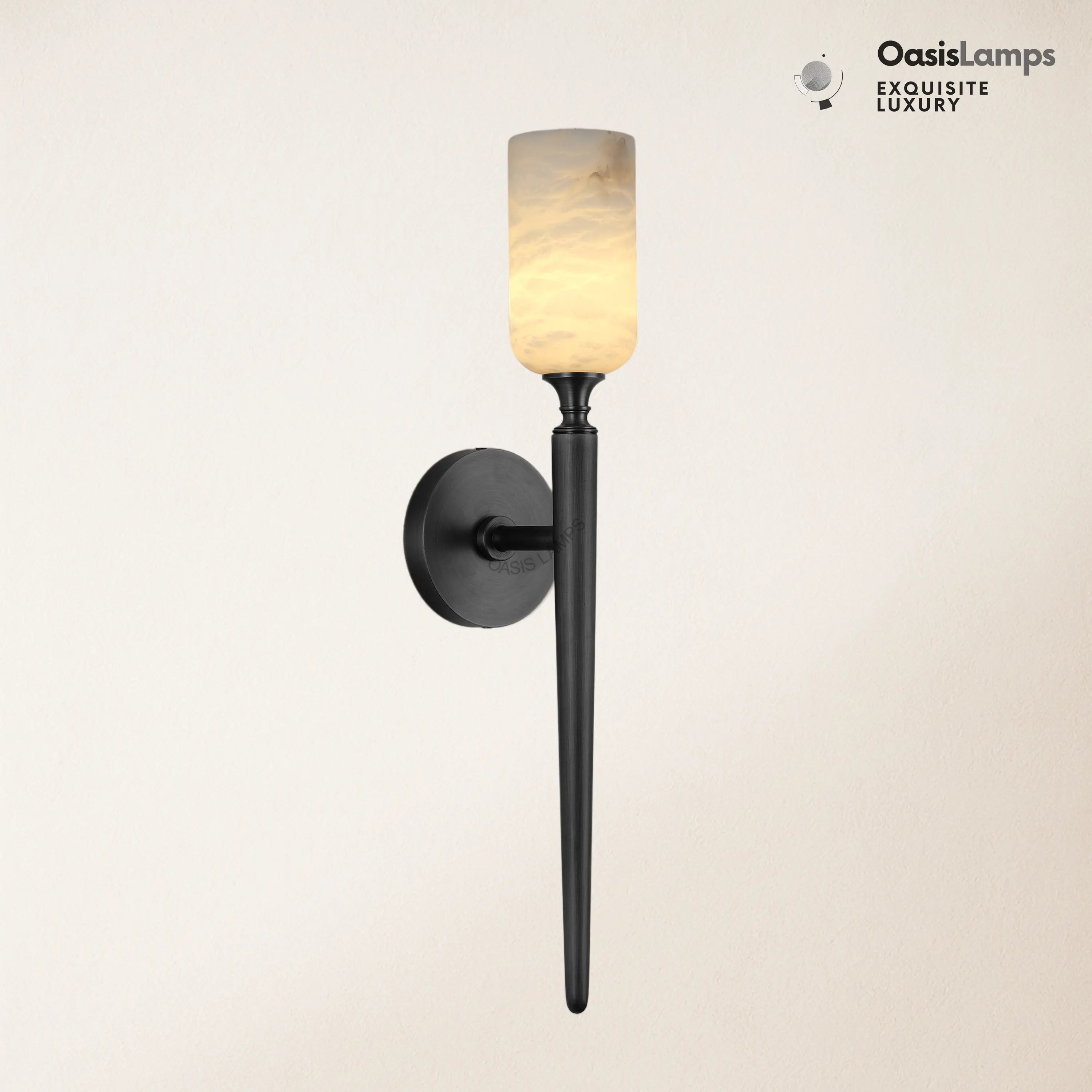 Axis Alabaster 1 Light Wall Sconce 21.6"H#color_bronze