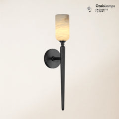 Axis Alabaster 1 Light Wall Sconce 21.6"H#color_bronze