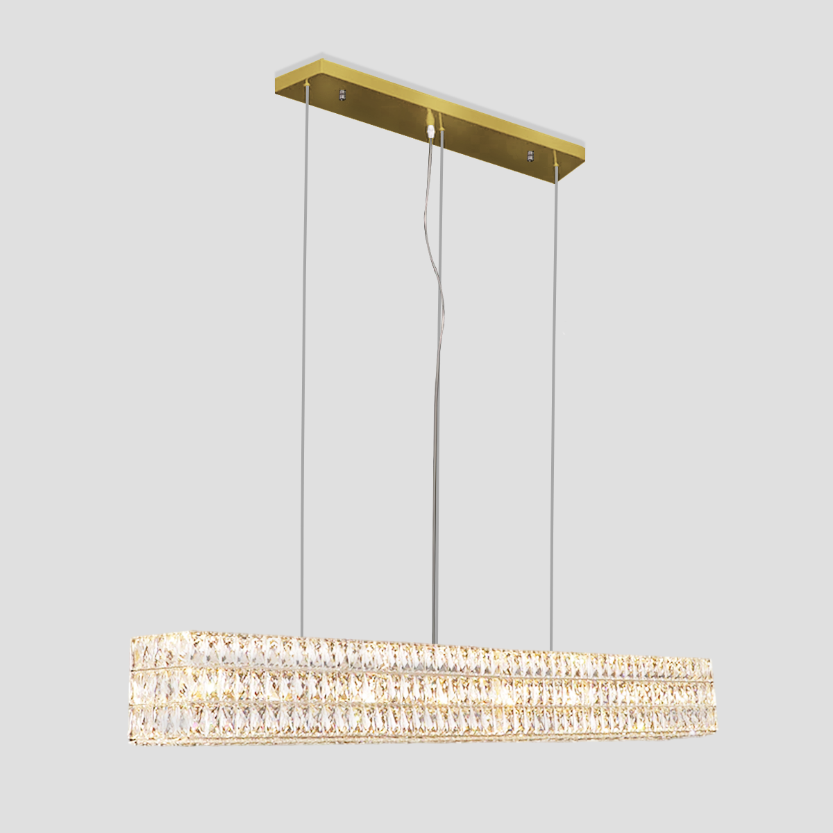 Mia Rectangular 3-Tier Crystal Chandelier