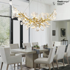 Twilight Branches Ceramic Glow Rectangular Chandelier 55"L