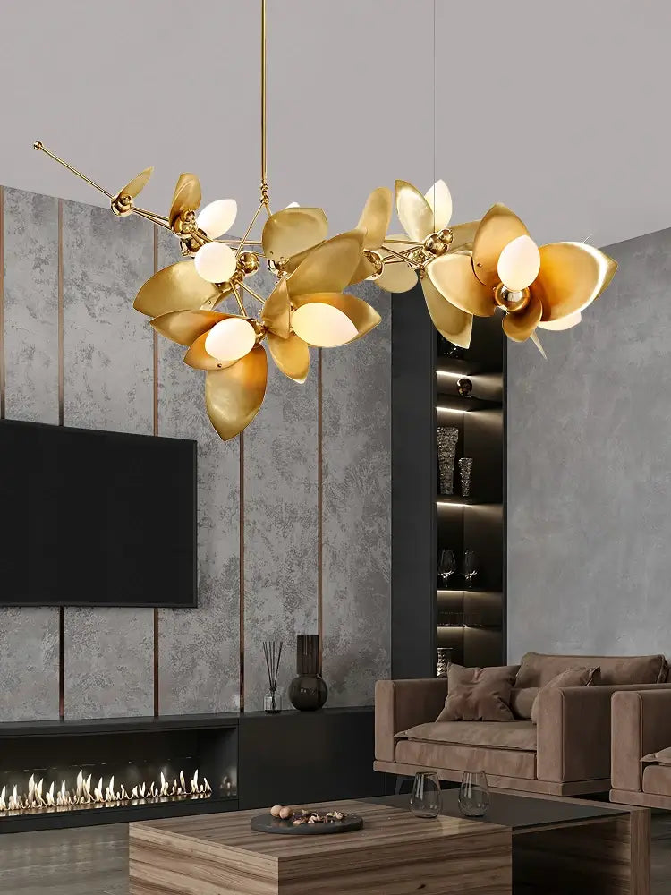 Gold Leaf Laurel Blossom Chandelier