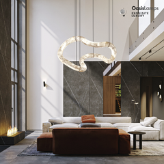 Infinity Symmetrical Alabaster Chandelier