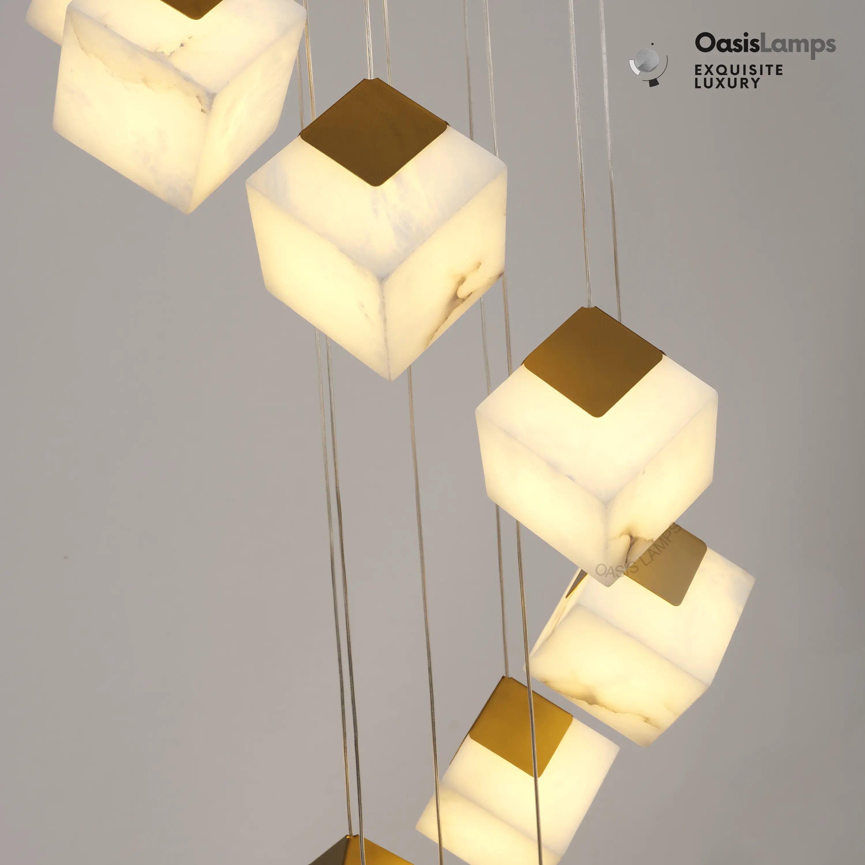 Dave Alabaster High Ceiling Staircase Chandelier 20'' 24''D