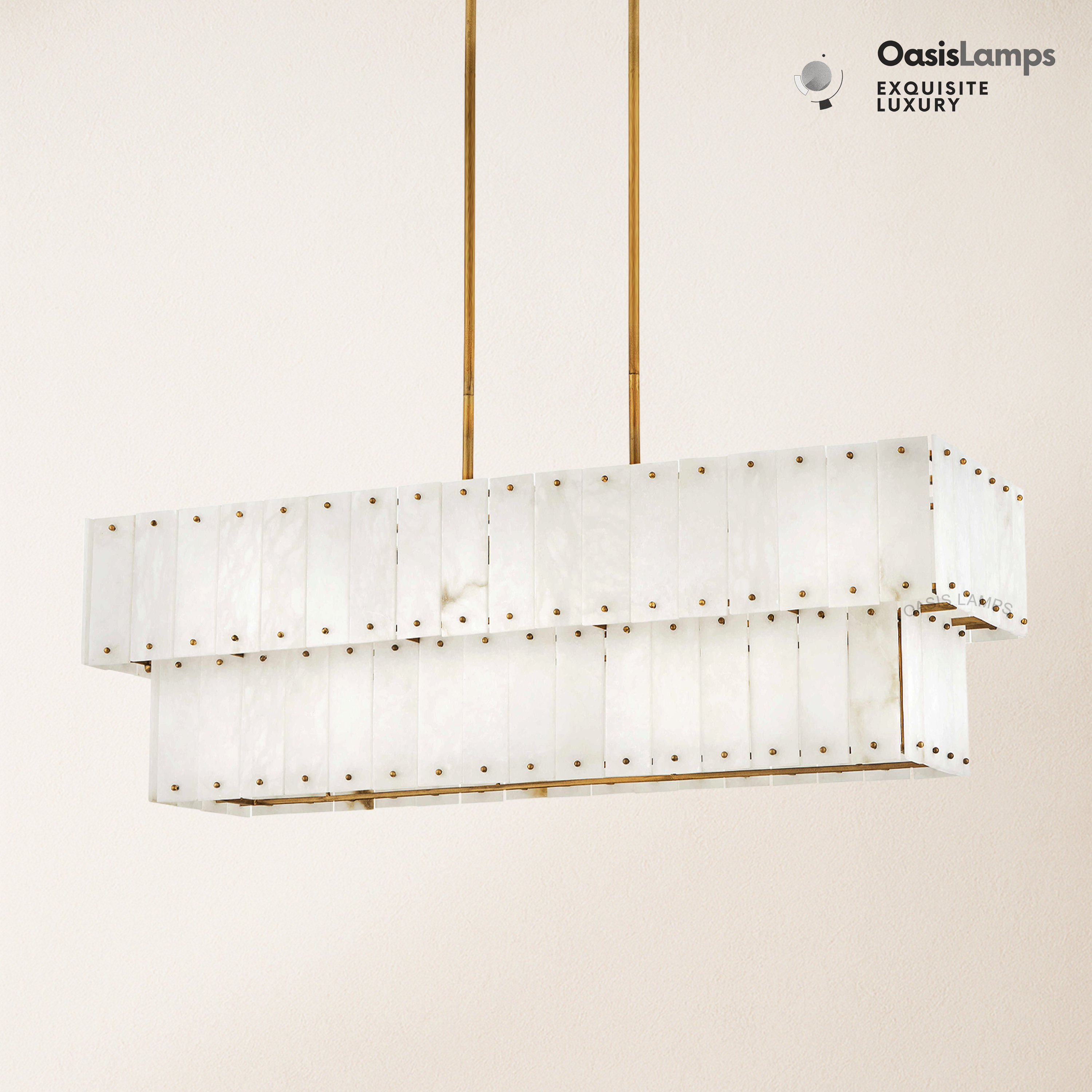 Rancho Alabaster 2-Tier Linear Chandelier