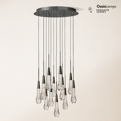 Elara Solitaires Round Crystal Chandelier 17'' 24'' 36'' 40'' 58''D#color_bronze,size_17"-12 lights